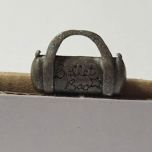 Vintage Silver Ballet Bag Miniature Purse Charm or Pendant Gift Jewelry Making